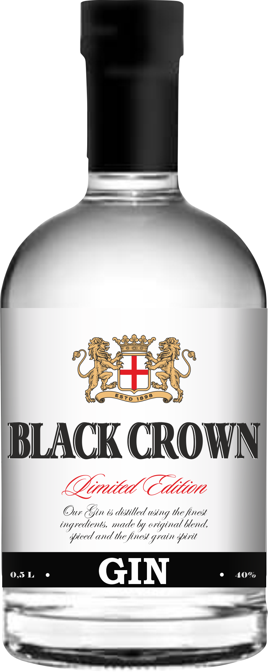 Black Crown Gin bottle